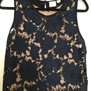 Anthropologie Sleeveless Navy Blue Top Medium